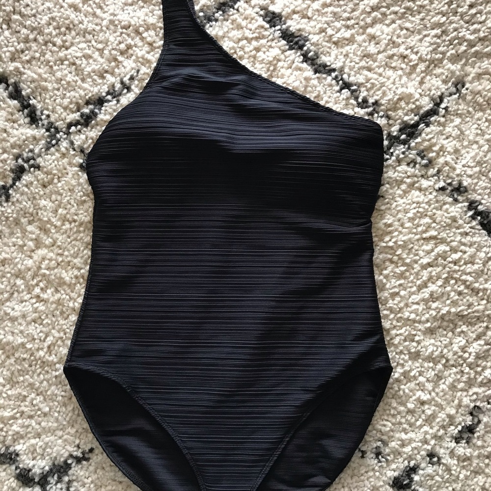 Black one shoulder one piece